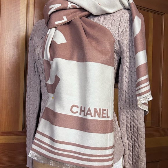 Authentic CHANEL Rose Pastel Color Theme Scarf. - Picture 15 of 17